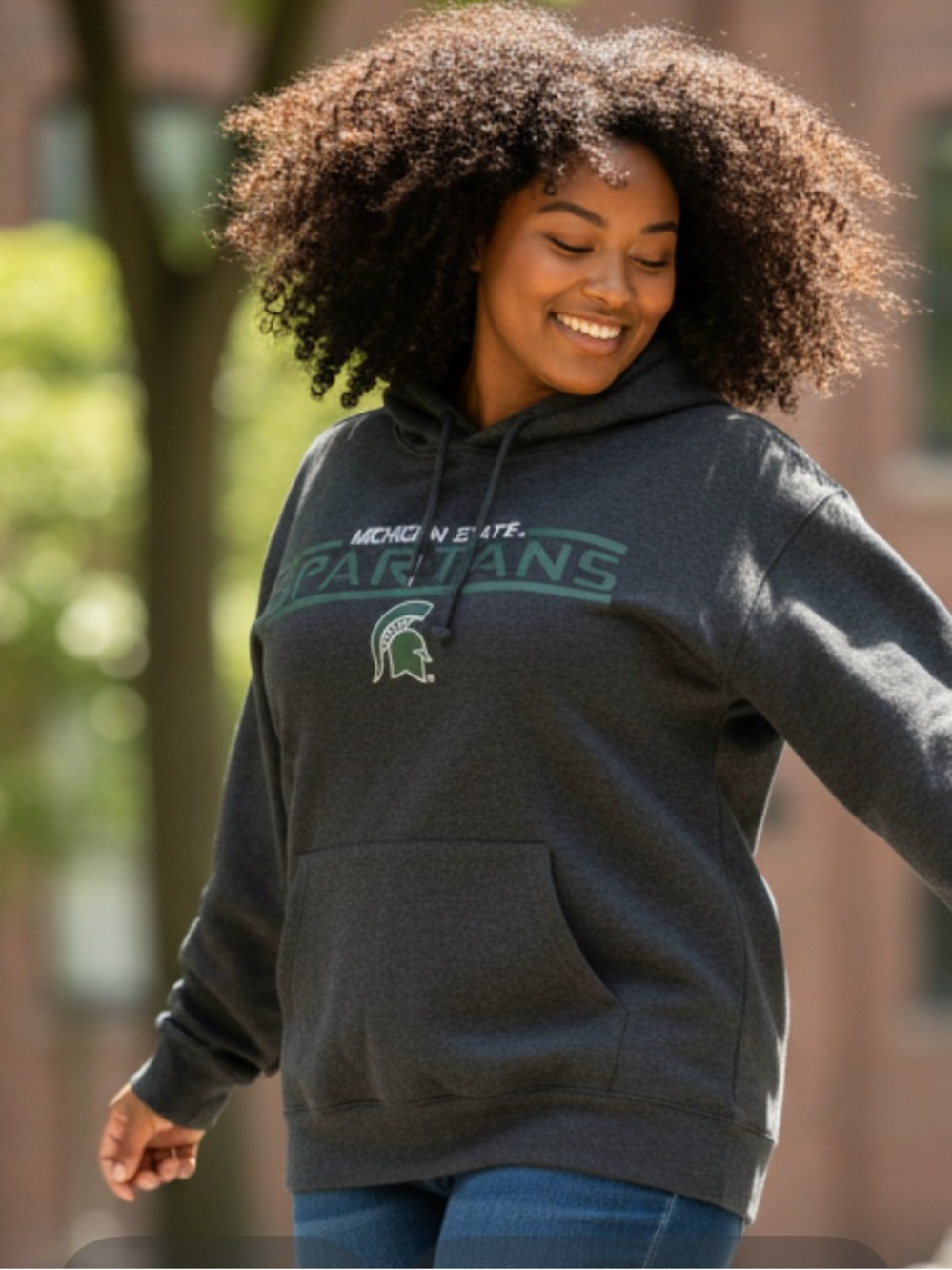 Michigan State Spartans Women's Charcoal Hoodie